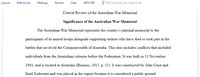 Critical Review of the Australian War Memorial