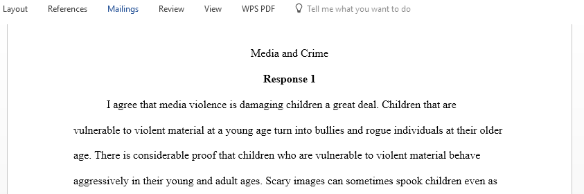 Considering the evidence on the association between the media and crime would you recommend that young children be forbidden to view films with violent content