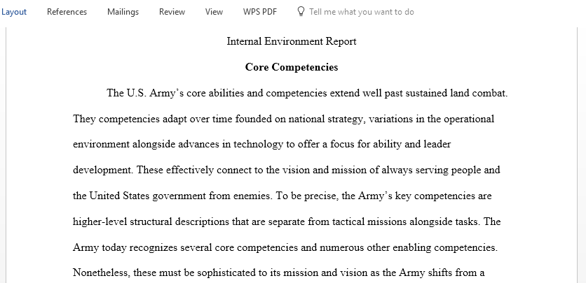 Complete an analysis of the key internal factors that have implications for successful implementation of your organization strategy and goals