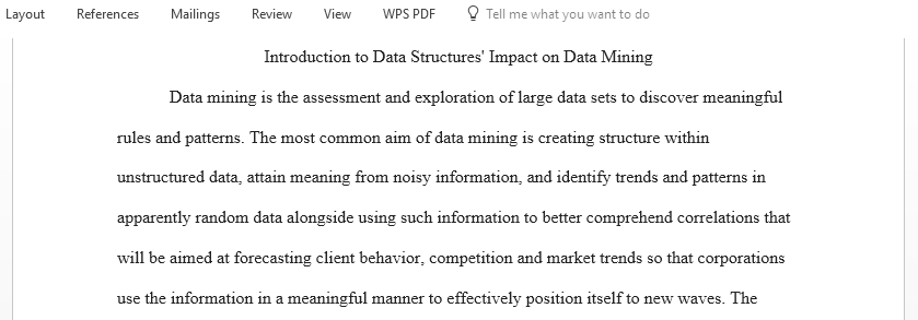 Introduction to Data Structures Impact on Data Mining