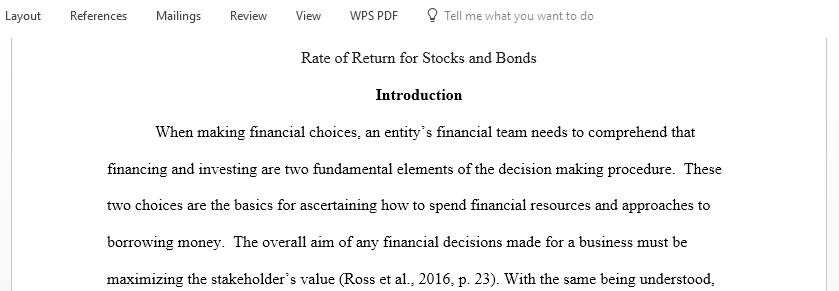 Calculate the rate of return of equity and debt instruments