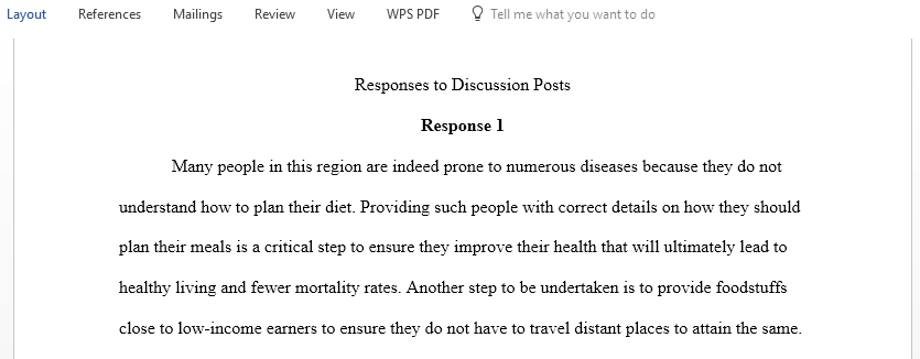 Response to two student discussion in nursing and healthcare