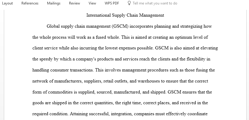 International supply chain management research paper