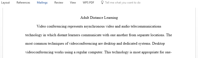Evaluate different technologies that might be used for engaging adult distance learners
