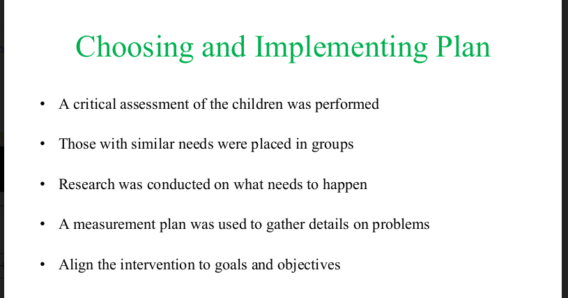 Create presentation slides on the intervention phase of the planned change process illustrating the case study from your field experience