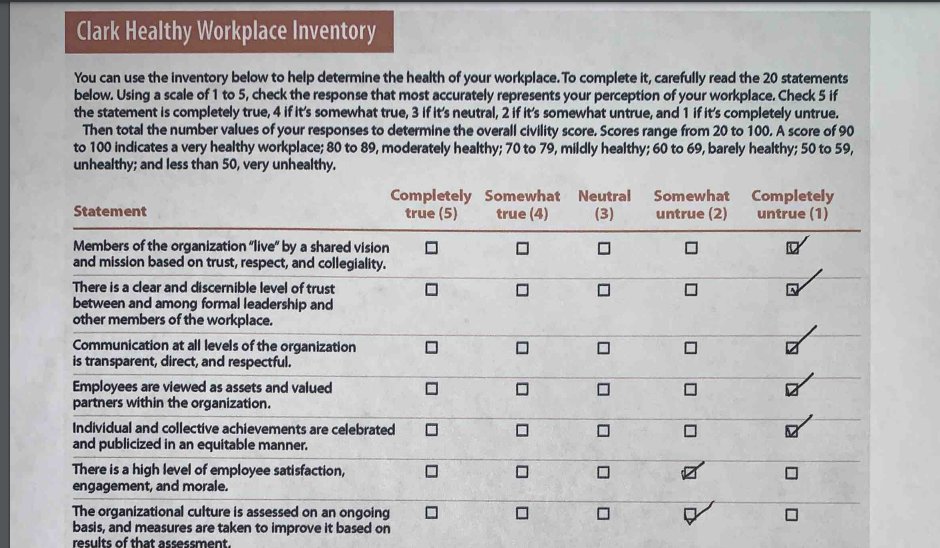 Write a paper referencing Workplace Environment Assessment