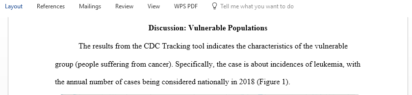 Discussion on vulnerable groups according to Centers for Disease Control and Prevention