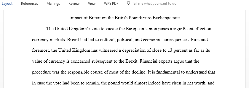 Impact of Brexit on the British Pound or Euro Exchange rate
