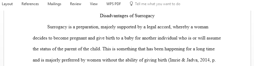 Compose a position paper representing surrogacy and its cons