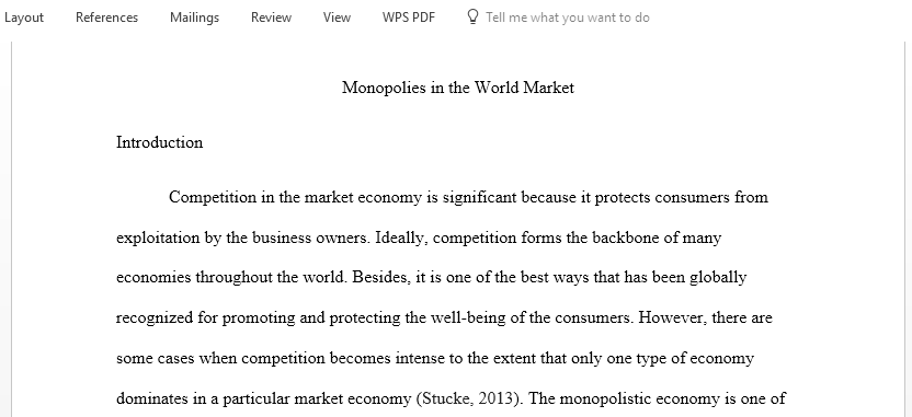 Monopolies in the World Market