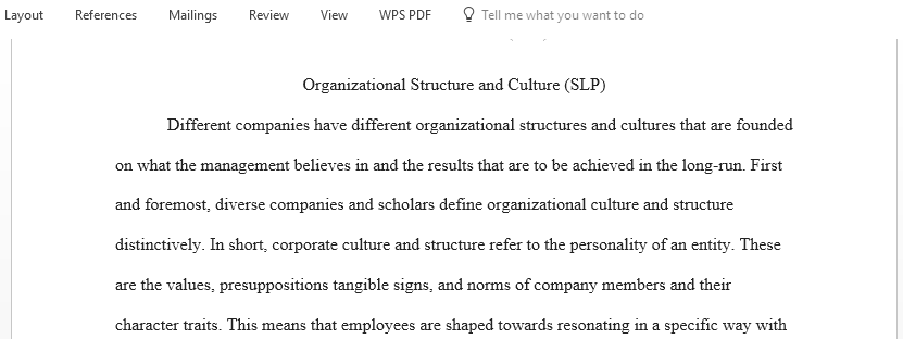Explore some aspects of an organizations culture