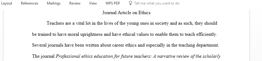 Select a journal article to read and analyze in the topic of ethics