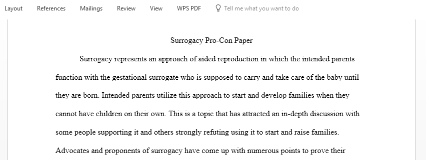 Surrogacy Pro and Con Paper