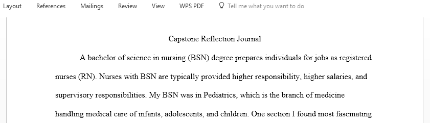 In this final week of class you will reflect on your achievement of the BSN program outcomes