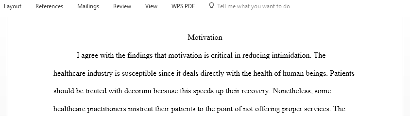 Is motivation critical in reducing intimidation