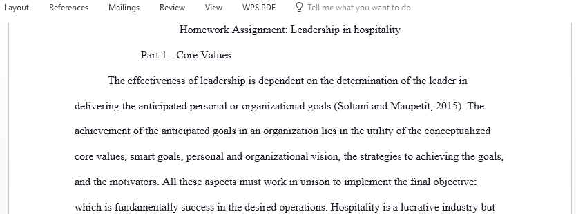 Leadership in hospitality