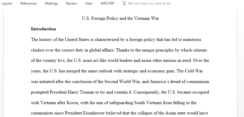 US Foreign Policy and the Vietnam War