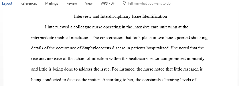 Interview and Interdisciplinary Issue Identification