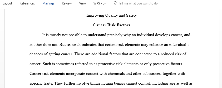 Develop a paper that examines a safety quality issue in a health care setting