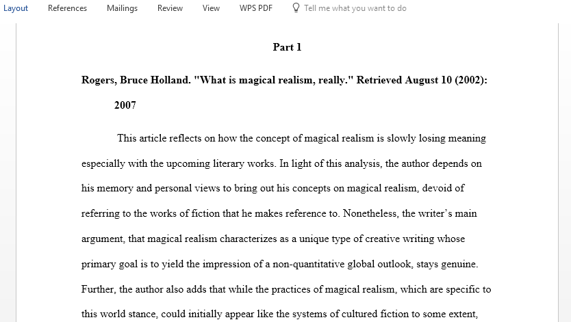 Magical Realism Annotated Bibliography
