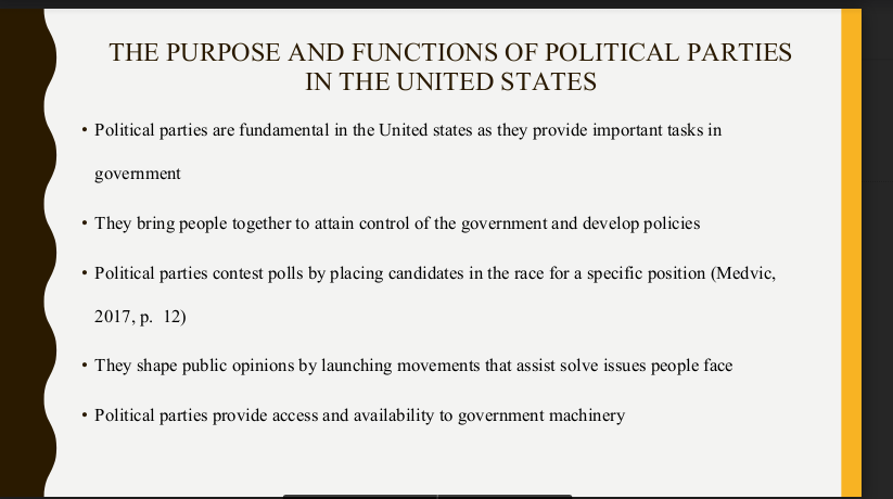 Create a presentation to illustrate your knowledge about the US electorate campaigns and political parties