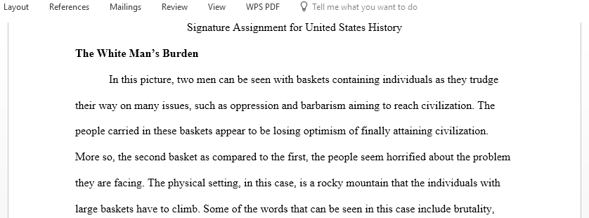 Signature Assignment for United States History 