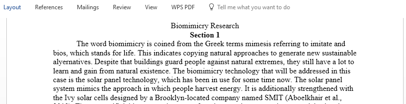 Identify a biomimicry topic existing or future technology that enables a building to be more sustainable