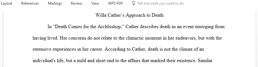 How does Willa Cather varying approach to the topic of death shape her stories and highlight the struggle of the individual in American life