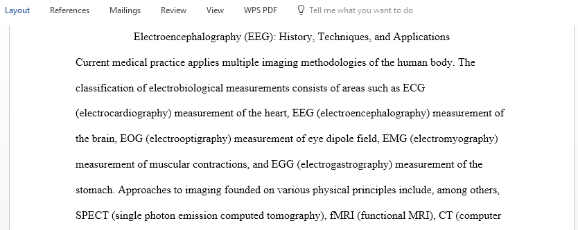 Write a research paper for Electrical Engineering about Electroencephalography