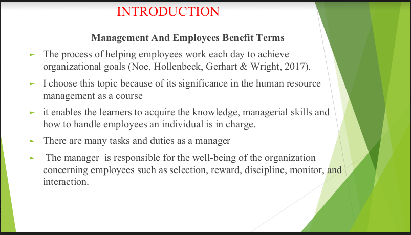 Management And Employees Benefit Terms PowerPoint presentation