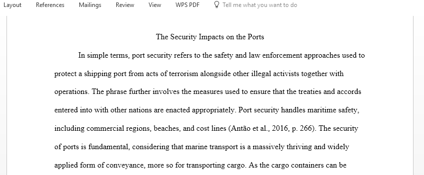 Write the pattern and organization of the Introduction Section for the Security Impact on the Ports