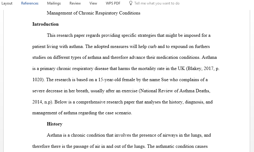 Explain the Management of Chronic Respiratory Conditions