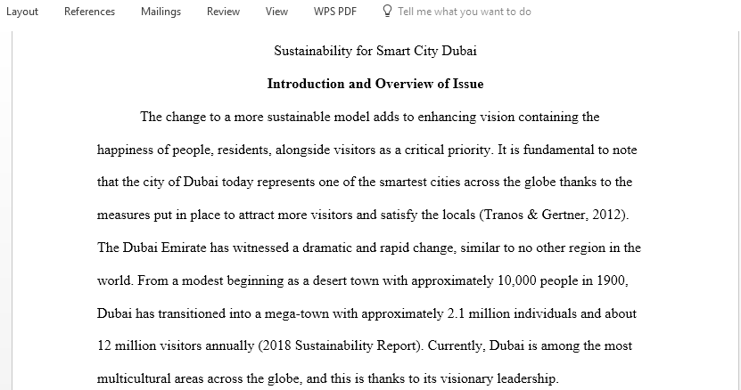Explain the sustainability for smart city Dubai