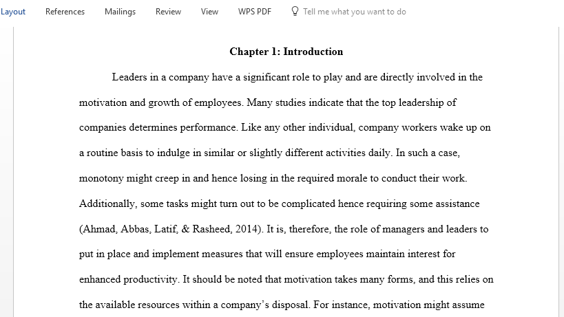 Examination of the Relationship between Leadership to Employee Motivation and Performance