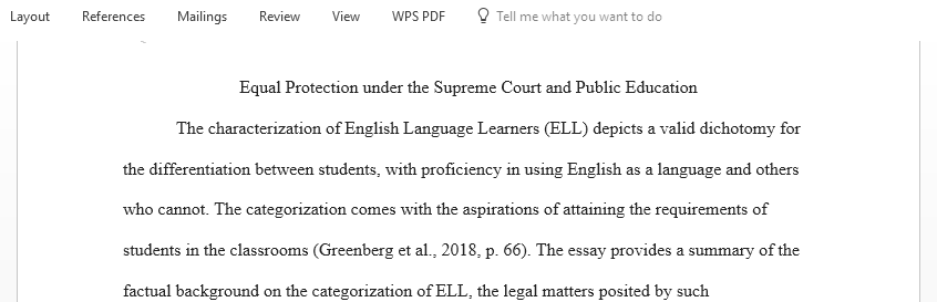 Research the implications of equal protection for K-12 students