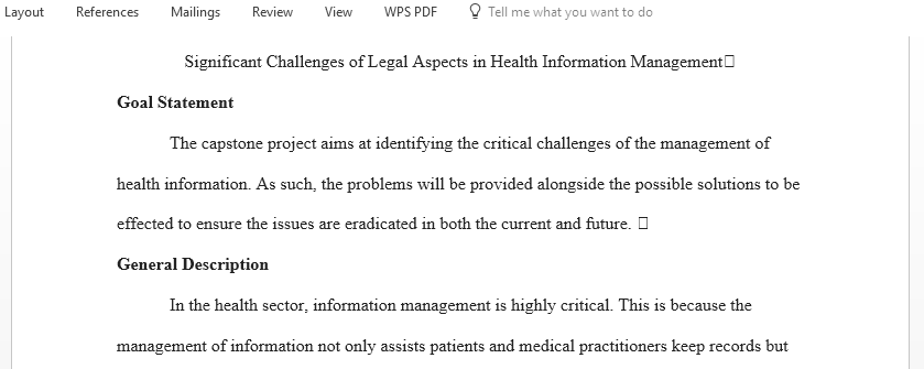 Major Challenges of Legal Aspects in Health Information Management