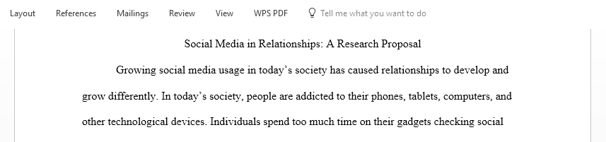 Write a research proposal on Effects of Social Media in Relationships