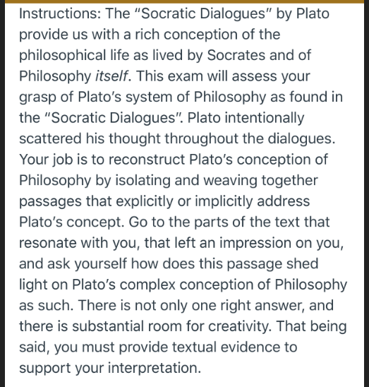 Explain Platos system of philosophy as found in the Socratic Dialogue