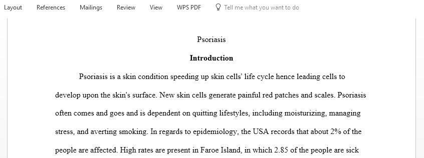 Explain the pathophysiologic processes of Psoriasis condition