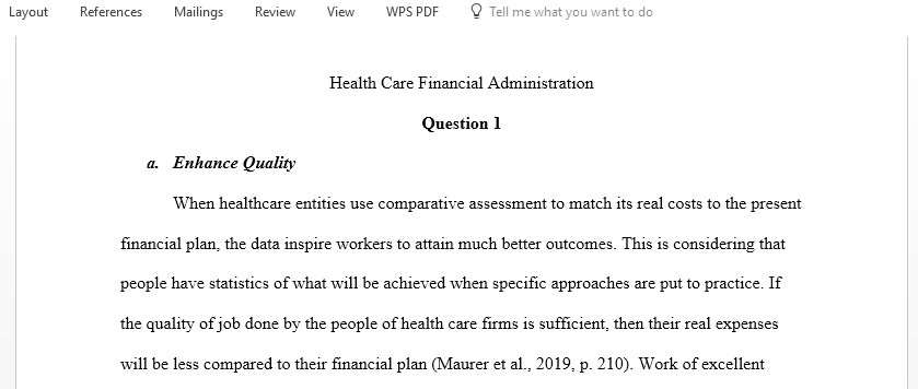 Discuss the four uses of comparative data in healthcare organizations and provide an example when each may be useful