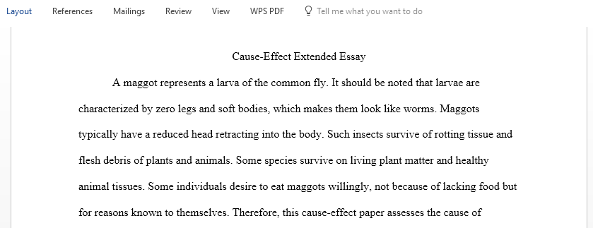 Cause and Effect of Accidentally eating a maggot