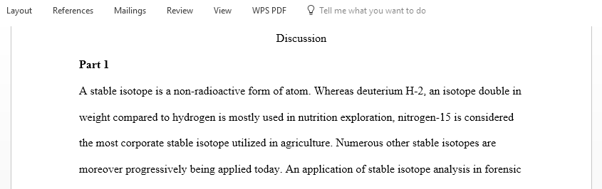  Discuss Stable Isotopes in Forensic Analysis