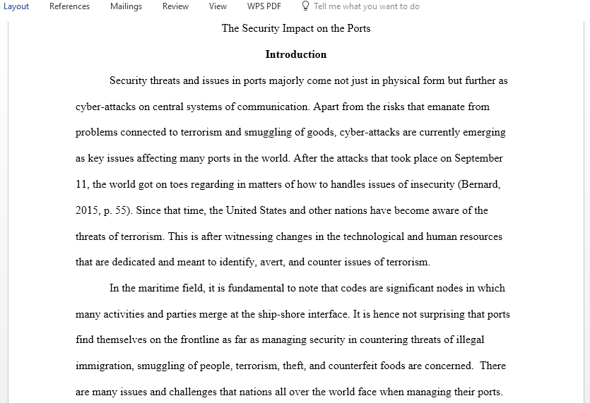 The Security Impacts on the Ports Thesis