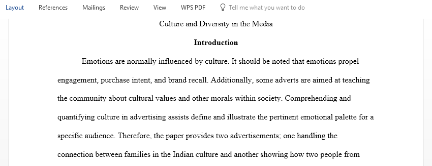 Write a paper on Culture and Diversity in the Media