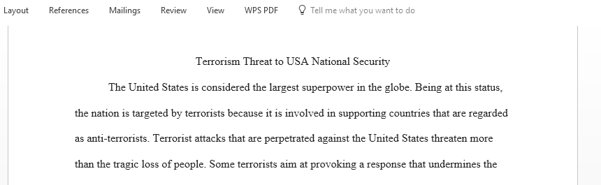 Terrorism Threat to USA national security