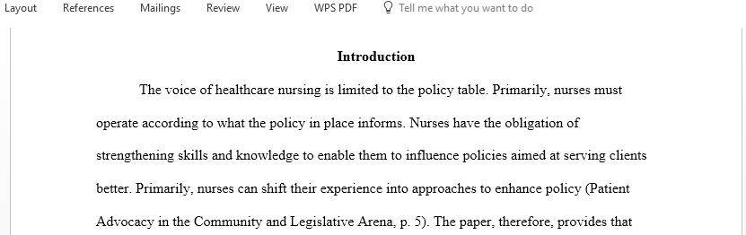 Is the voice of nursing limited to health care issues at the policy table