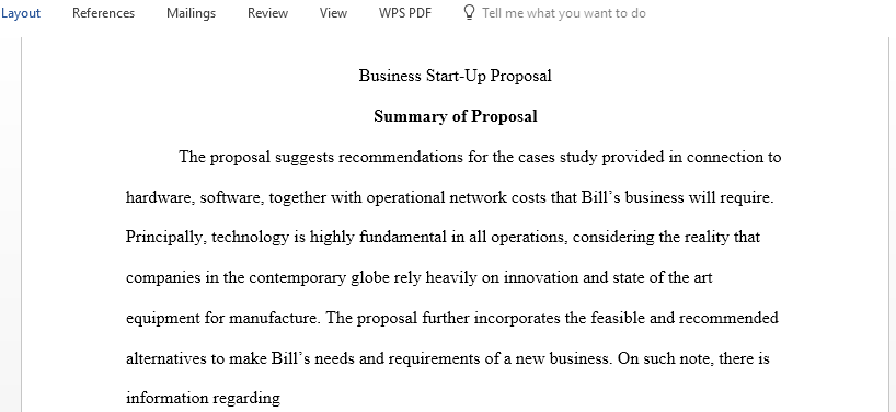 Computing and Networking Business Startup Proposal