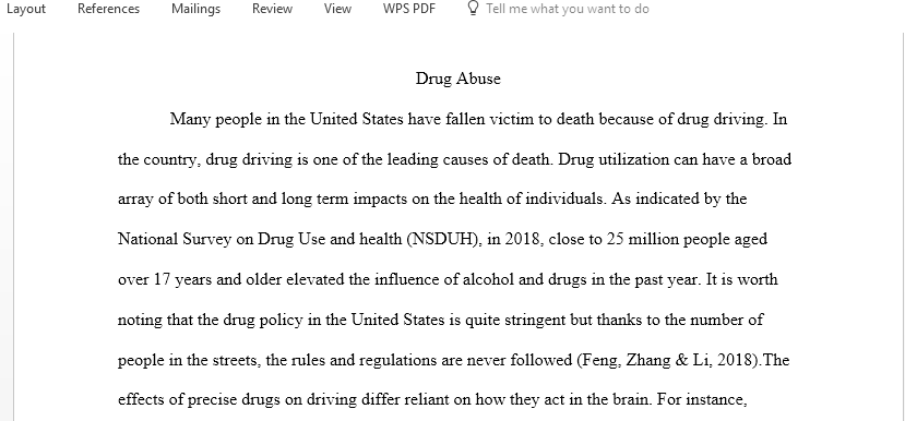 Discuss Drug Abuse in United States
