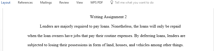 Write an E-mail persuading a lender to defer paying a student loan