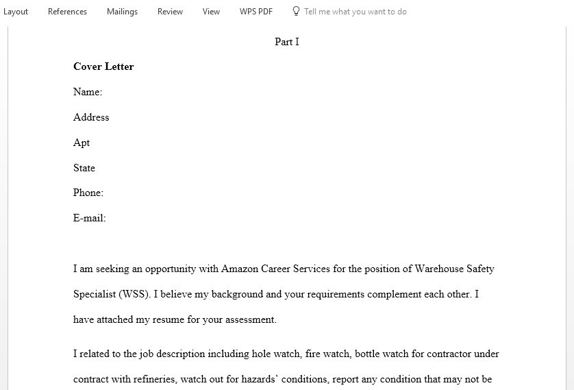 Write a cover letter and resume for your first job application